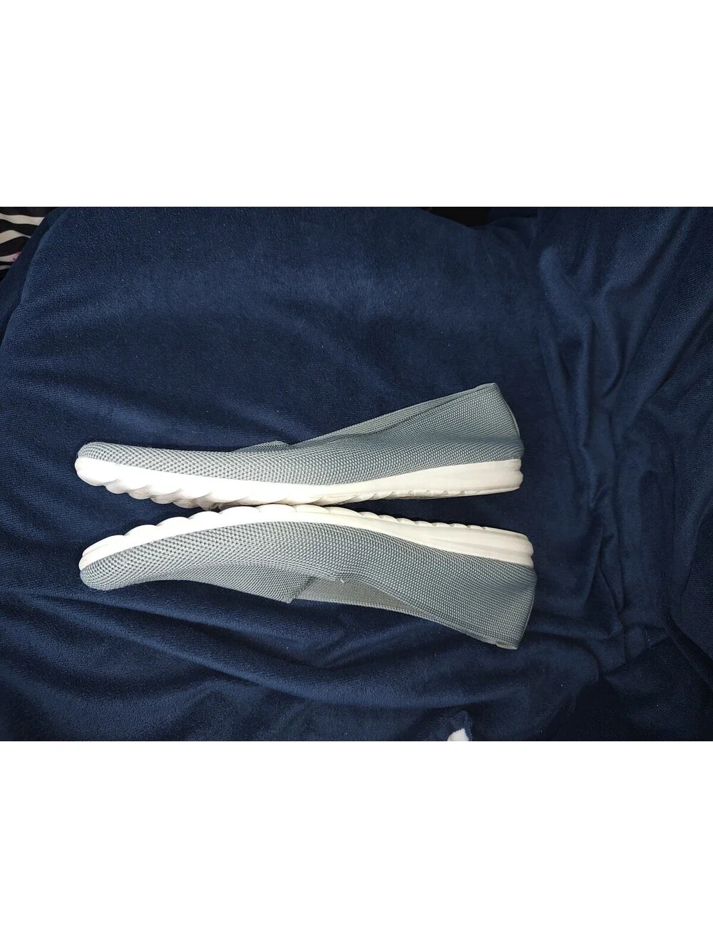 Andiamo Casper Knit Flats, Woven Slip-on Comfort Loafers Light Grey Casual Shoes